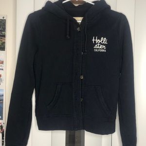 Hollister Navy Blue Cotton Jacket